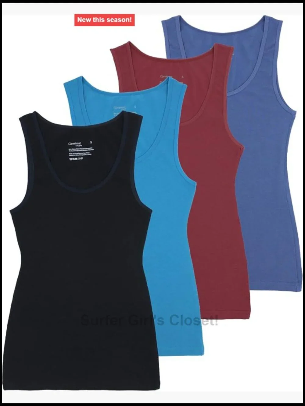 Women's 4-Pack Slim-Fit Tank Tops Cotton Spandex Sleeveless